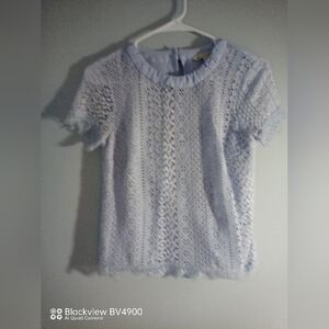 LC Lauren Conrad light blue lined lace top. XS
